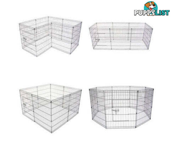 Paw Mate Pet Playpen 8 Panel Foldable Dog Exercise Enclosure Fence Cage - V274-PET-PP24
