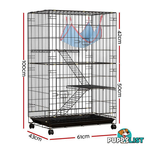 i.Pet Rabbit Cage 100cm Hutch 3 Level Indoor Guinea Pig Ferret - PET-RAB-CAGE-GV1907