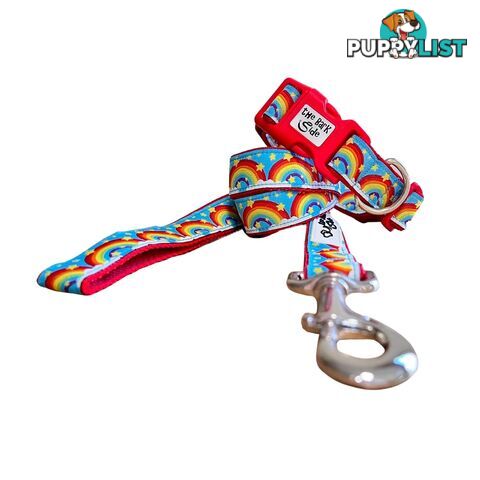 Rainbow Dog Lead / Dog Leash - Hand Made by The Bark Side - TBSLDRAIRED251.5