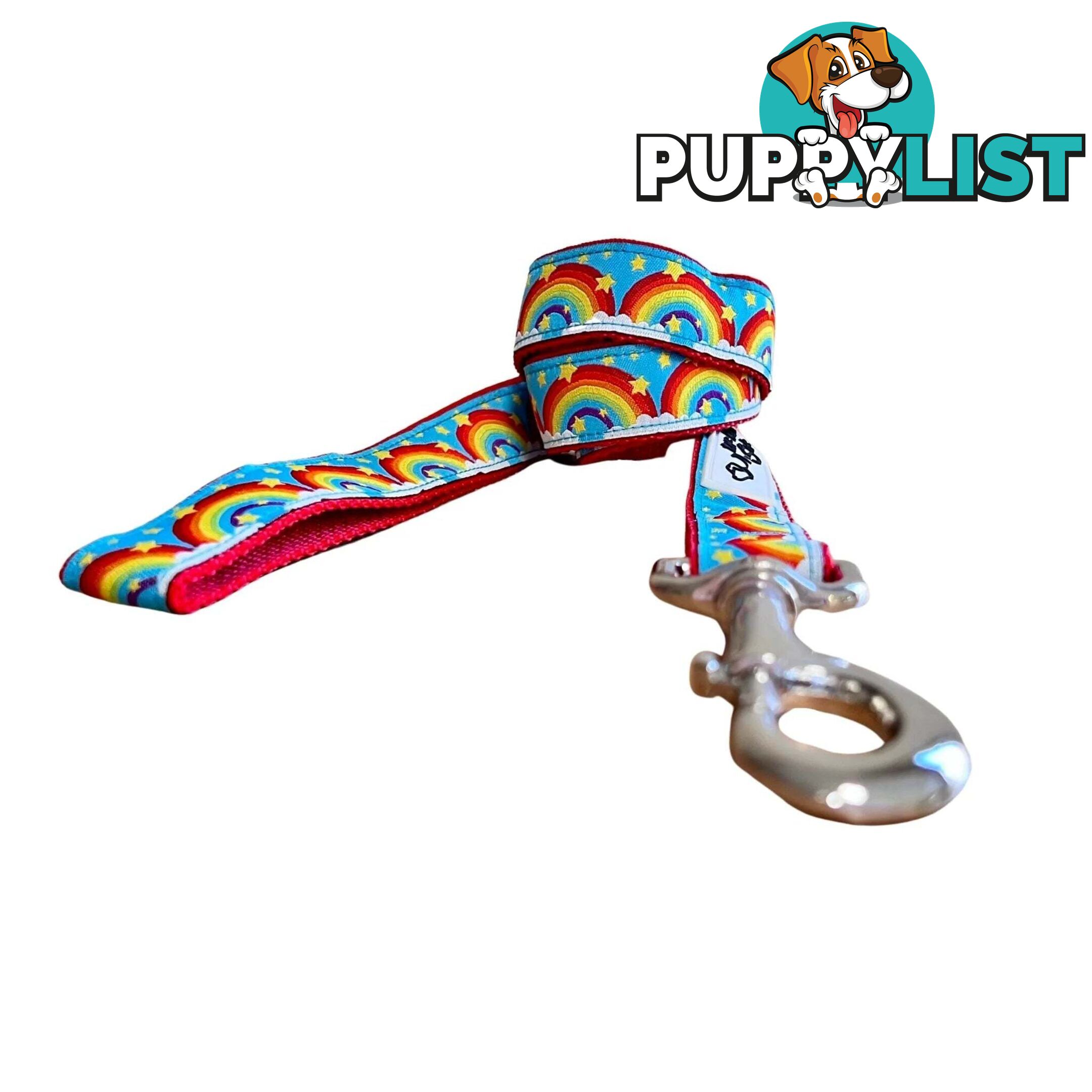 Rainbow Dog Lead / Dog Leash - Hand Made by The Bark Side - TBSLDRAIRED251.5