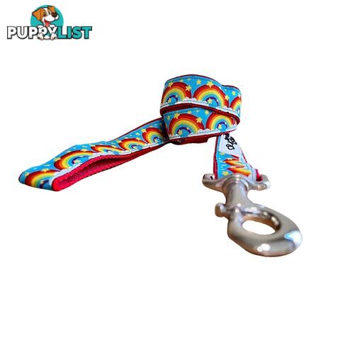 Rainbow Dog Lead / Dog Leash - Hand Made by The Bark Side - TBSLDRAIRED251.5