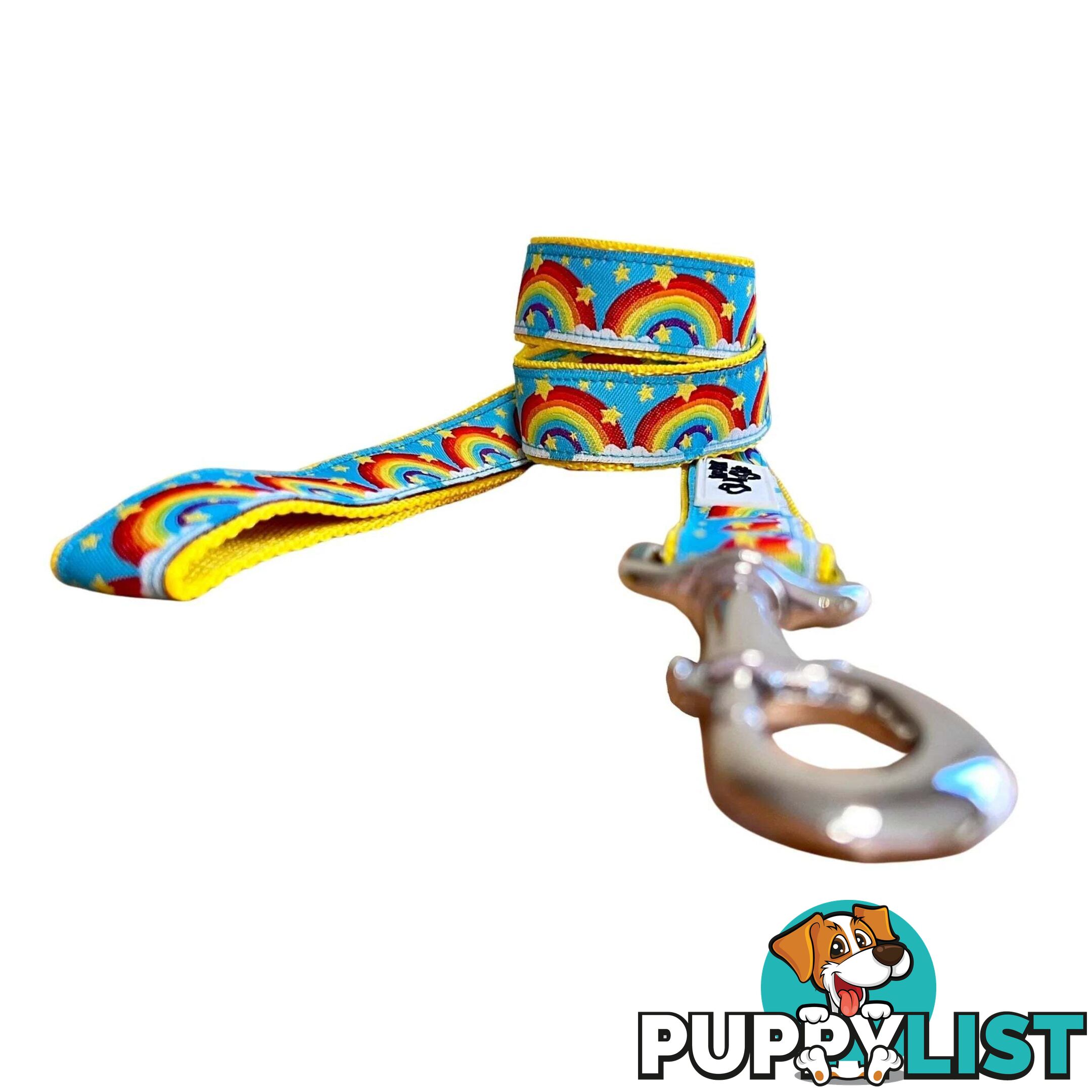 Rainbow Dog Lead / Dog Leash - Hand Made by The Bark Side - TBSLDRAIRED251.5