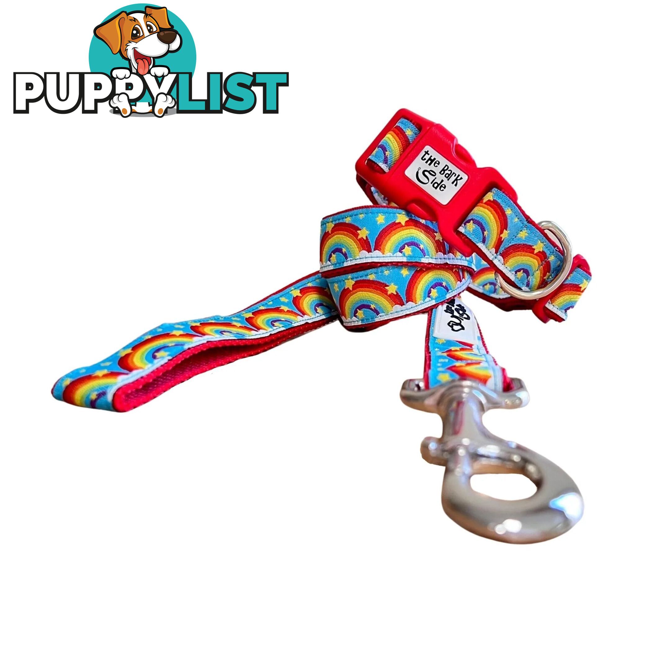 Rainbow Dog Lead / Dog Leash - Hand Made by The Bark Side - TBSLDRAIRED201.2