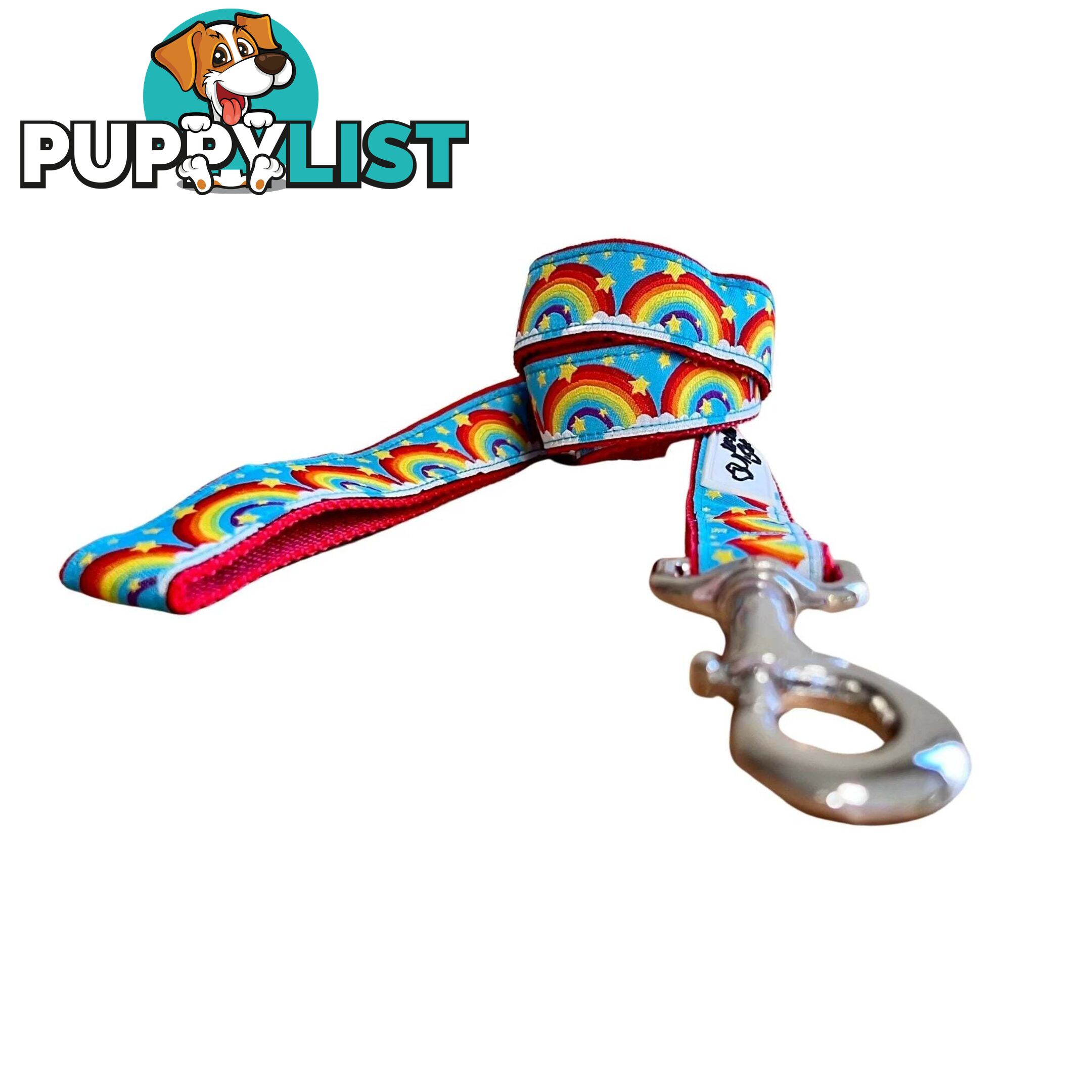 Rainbow Dog Lead / Dog Leash - Hand Made by The Bark Side - TBSLDRAIRED201.2