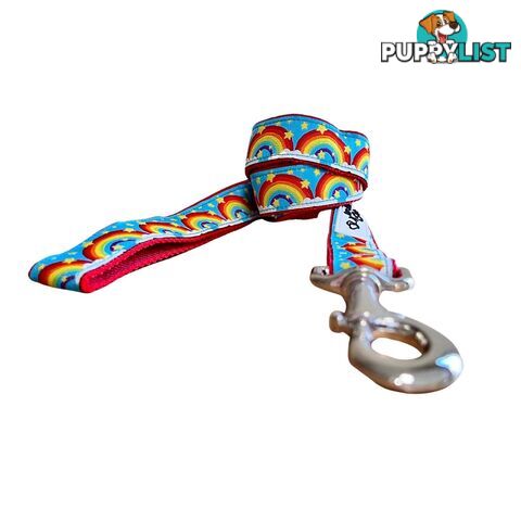 Rainbow Dog Lead / Dog Leash - Hand Made by The Bark Side - TBSLDRAIRED201.2