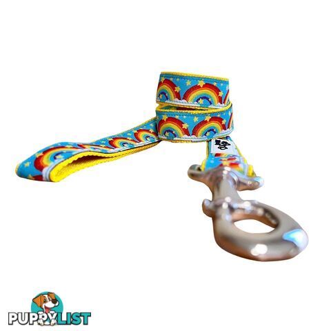 Rainbow Dog Lead / Dog Leash - Hand Made by The Bark Side - TBSLDRAIRED201.2