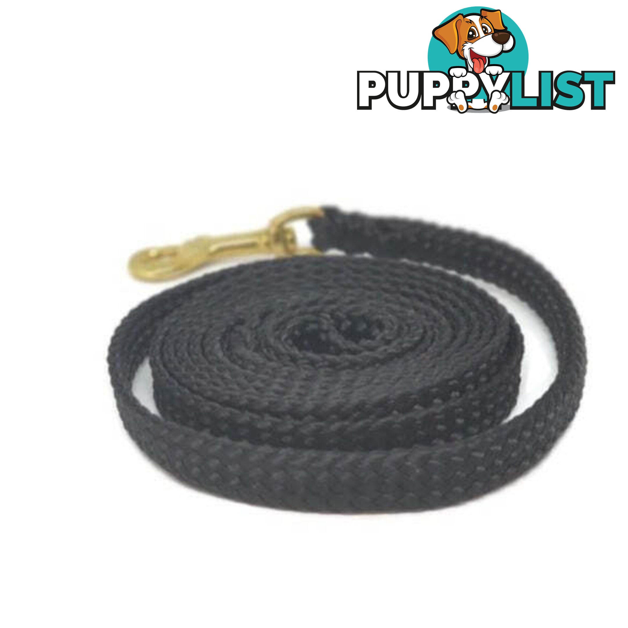 1.8m to 10m Long Dog Lead No Stitching Tough Yarnix 10mm Wide - YNXLD10-10-BK-SS