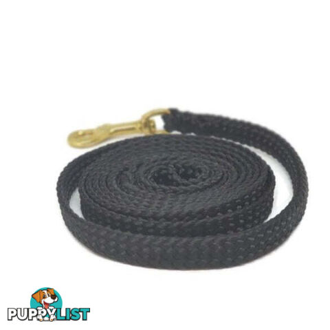 1.8m to 10m Long Dog Lead No Stitching Tough Yarnix 10mm Wide - YNXLD10-10-BK-SS
