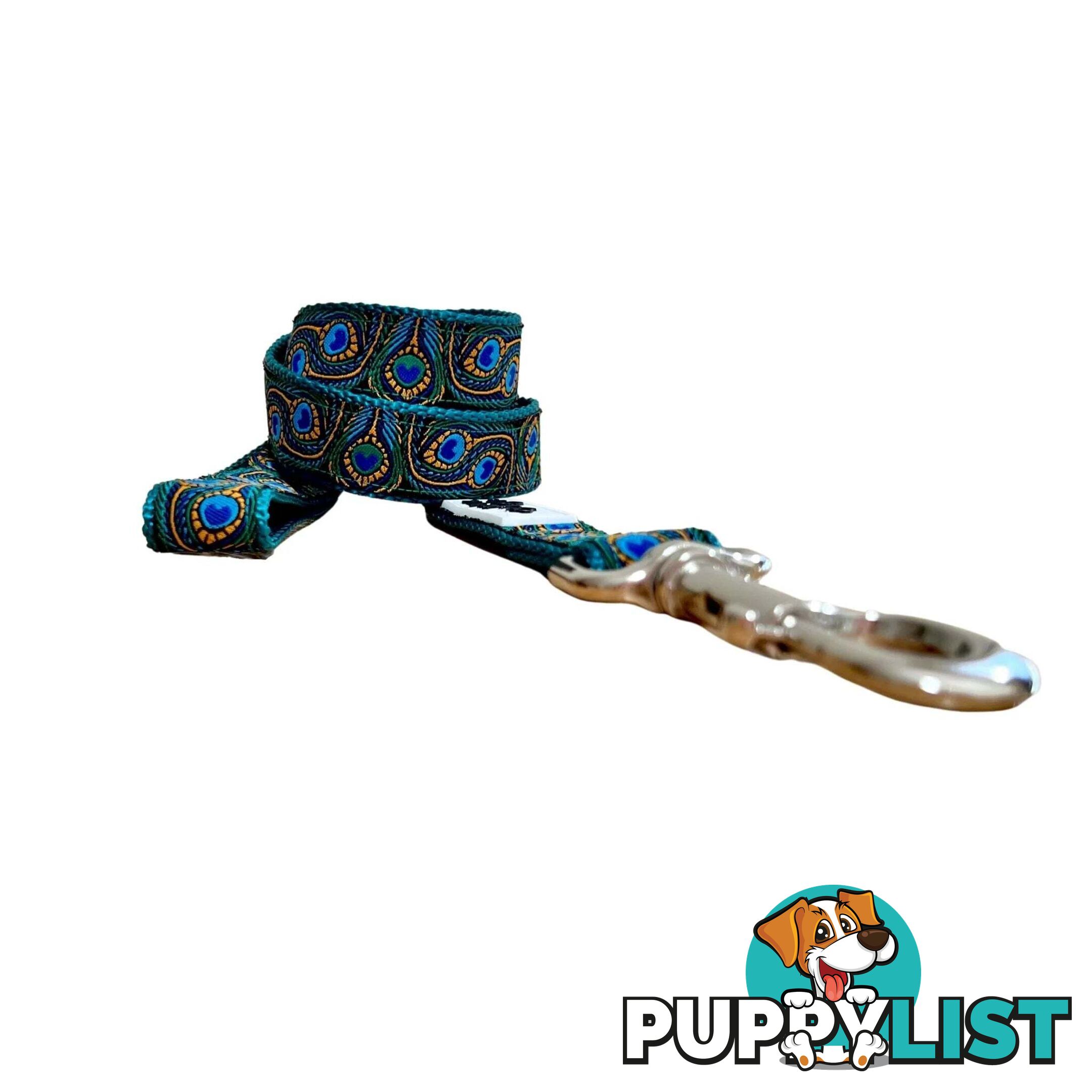 Peacock Feather Dog Lead / Leash - Hand Made by The Bark Side - TBSLDPEATEA201.8