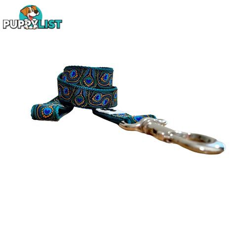 Peacock Feather Dog Lead / Leash - Hand Made by The Bark Side - TBSLDPEATEA201.8