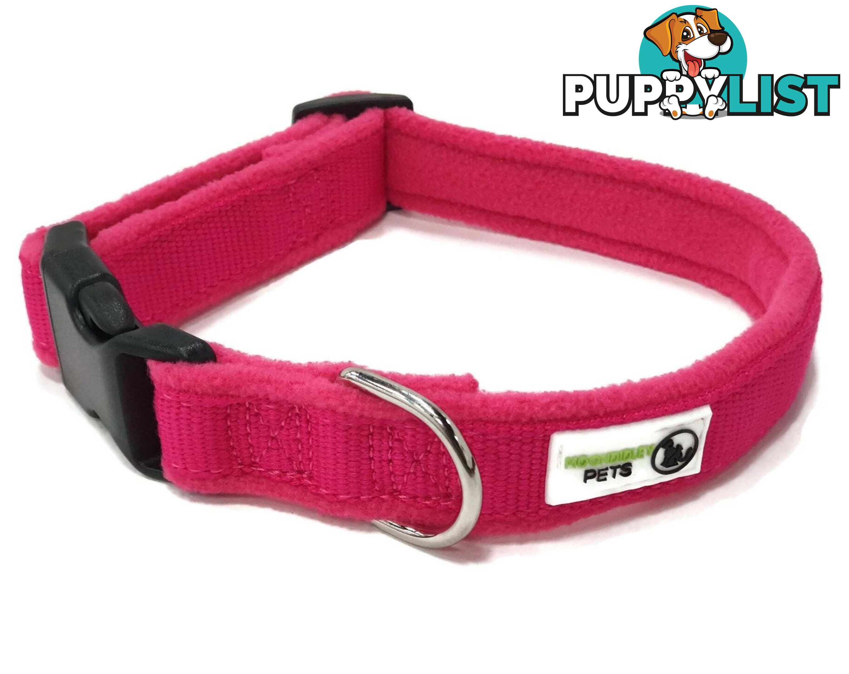 100% Pure Bamboo Fibre w/Fleece Lining Dog Collar Plastic Buckle - Moondidley Pets - MDPCOLFLEXSRED