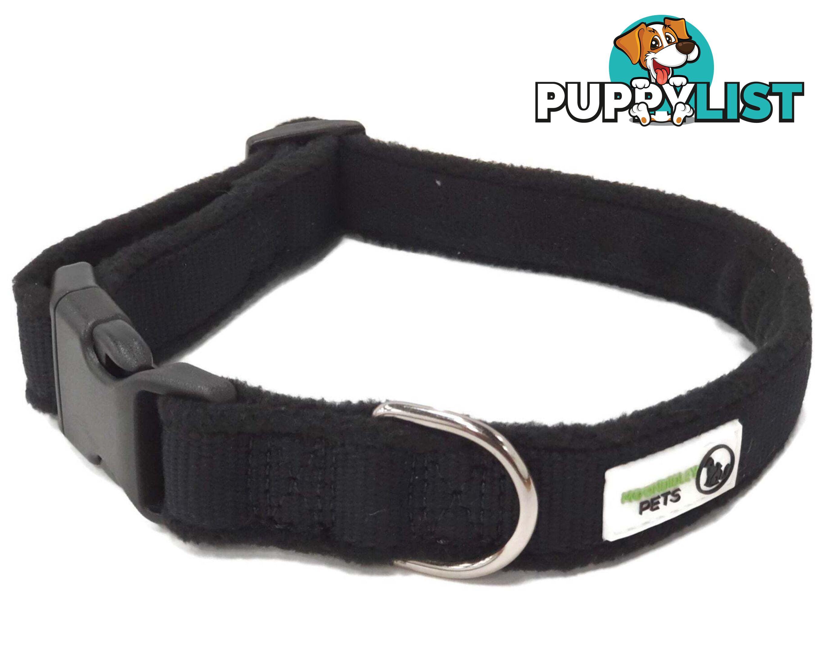 100% Pure Bamboo Fibre w/Fleece Lining Dog Collar Plastic Buckle - Moondidley Pets - MDPCOLFLEXSRED