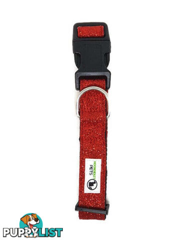 Bling Glitter Overlay Nylon Collar - Breakaway Buckle - Moondidley Pets - MDPCOLBLILGRN