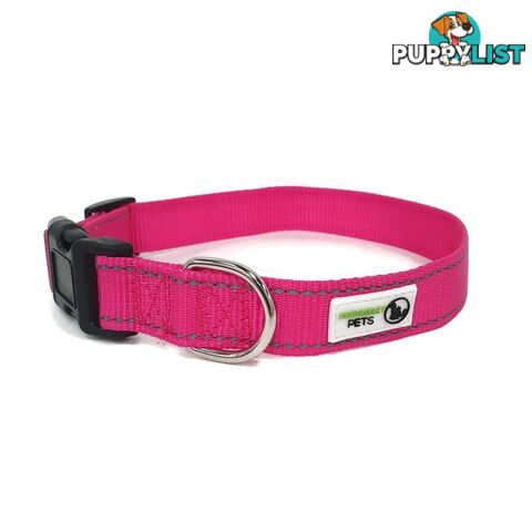 Nylon w/Reflective Stitching Dog Collar - Moondidley Pets - MDPCOLREFMPUR
