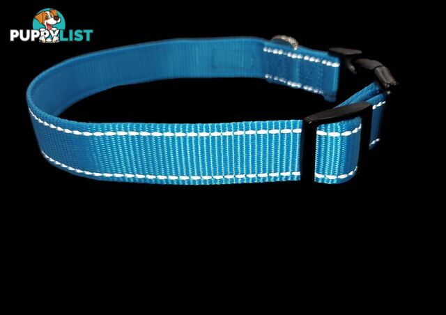 Nylon w/Reflective Stitching Dog Collar - Moondidley Pets - MDPCOLREFMPUR