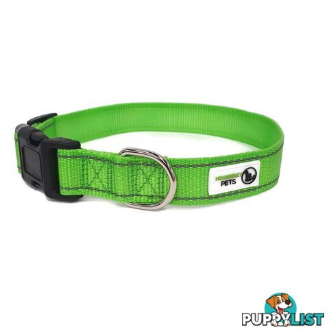 Nylon w/Reflective Stitching Dog Collar - Moondidley Pets - MDPCOLREFMPUR