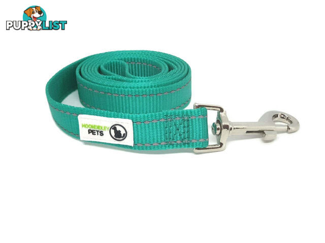 1.2m Nylon w/Reflective Stitching Dog Lead - Moondidley Pets - MDPLDREFBLK251.2