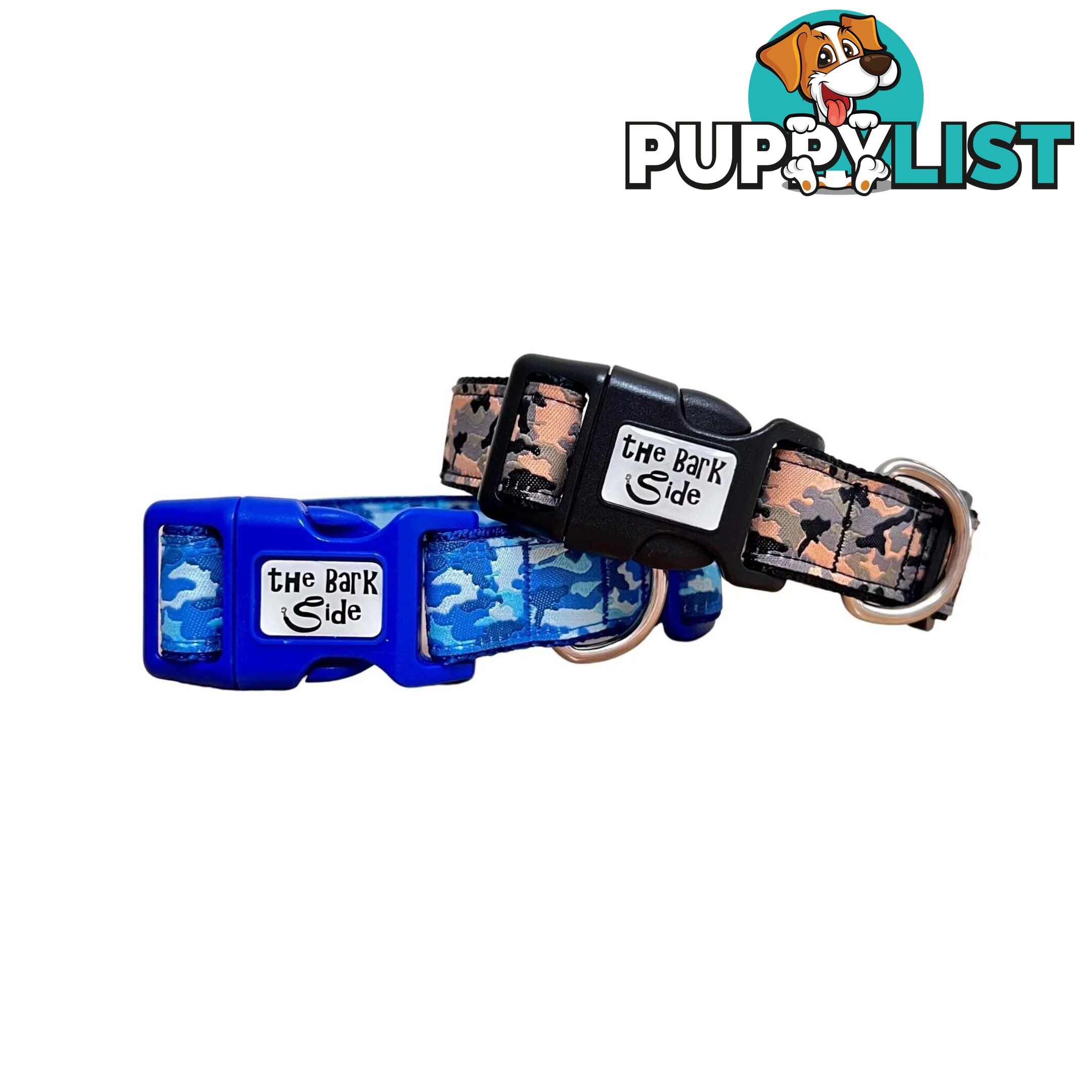 Camouflage Dog Collar - Hand Made by The Bark Side - TBSCAMLGEBLK
