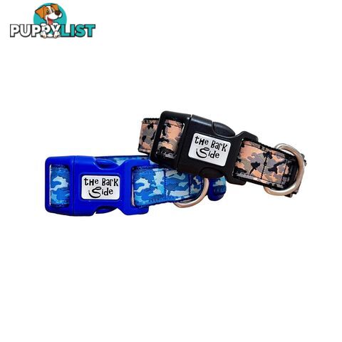 Camouflage Dog Collar - Hand Made by The Bark Side - TBSCAMLGEBLK