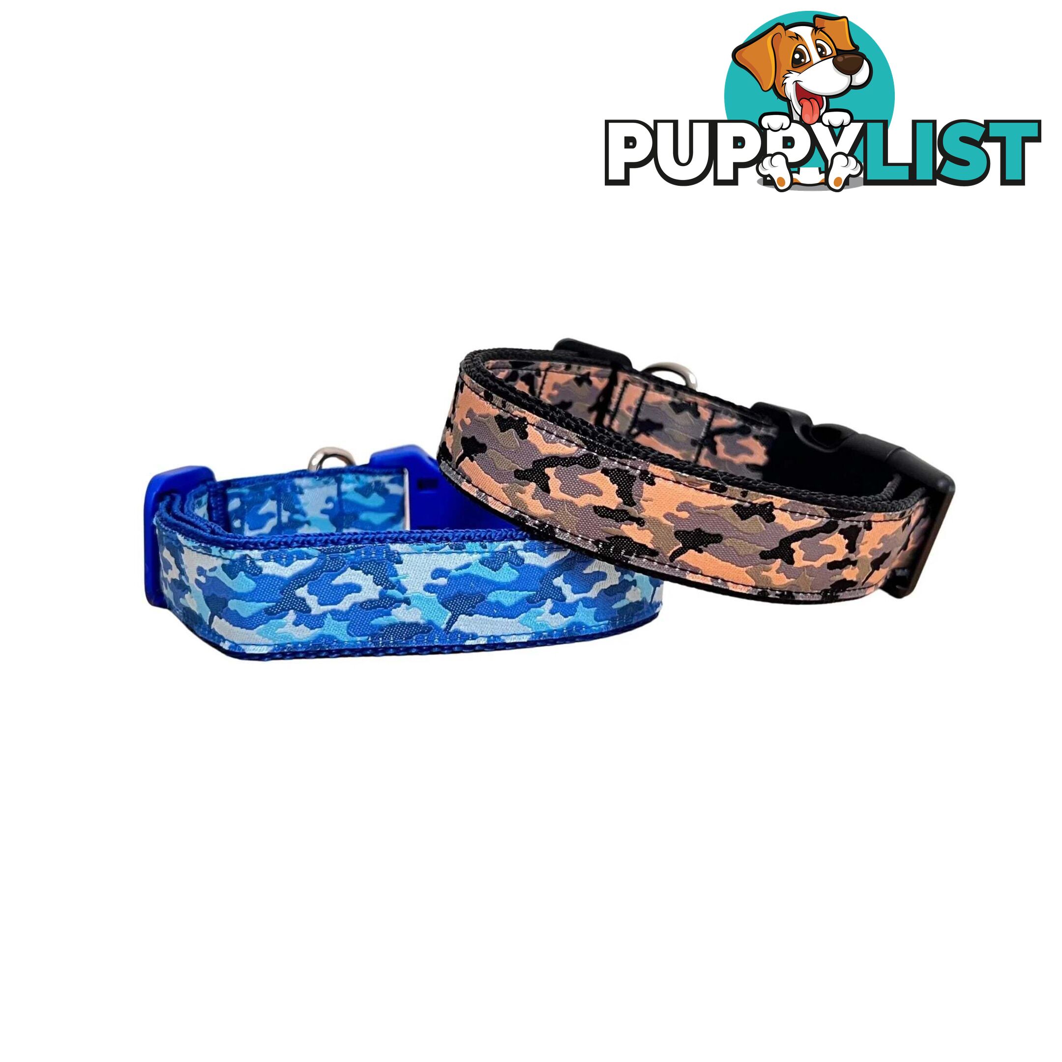 Camouflage Dog Collar - Hand Made by The Bark Side - TBSCAMLGEBLK