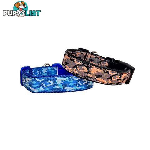 Camouflage Dog Collar - Hand Made by The Bark Side - TBSCAMLGEBLK