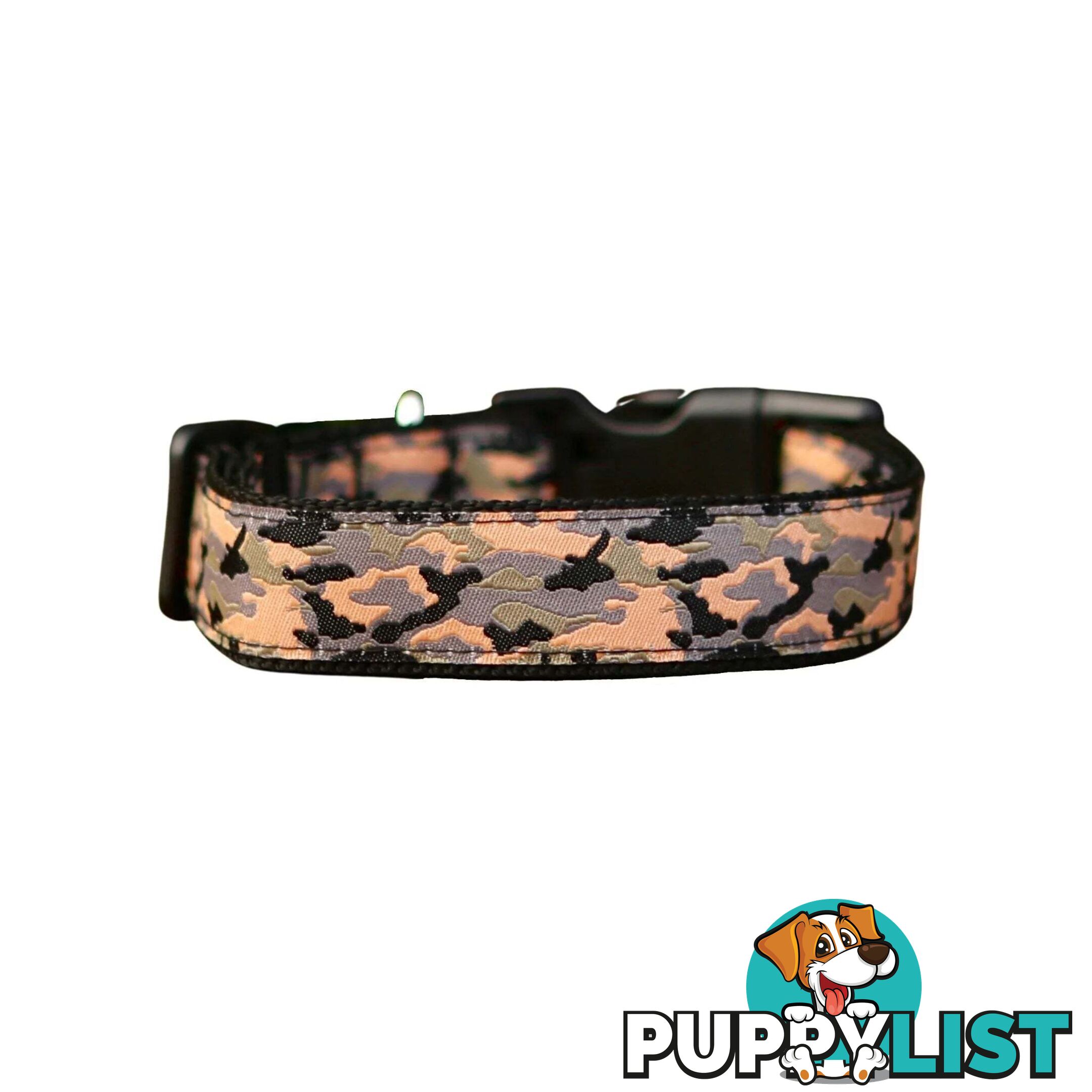 Camouflage Dog Collar - Hand Made by The Bark Side - TBSCAMLGEBLK
