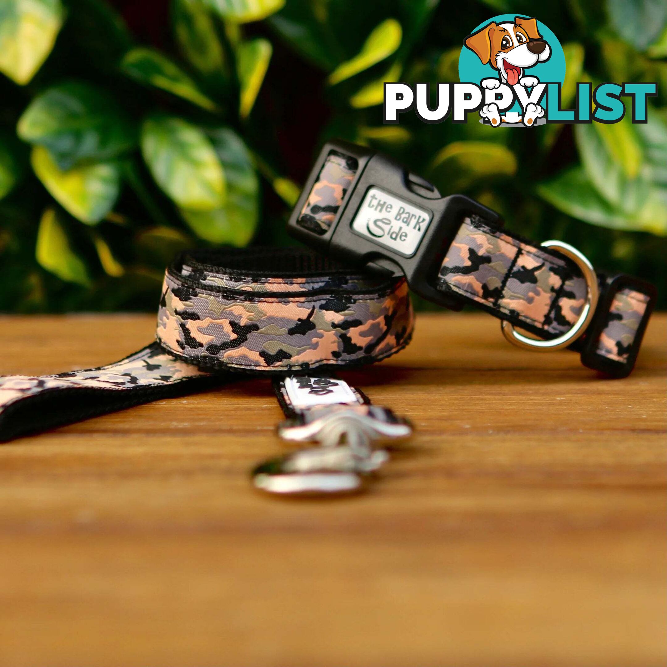 Camouflage Dog Collar - Hand Made by The Bark Side - TBSCAMLGEBLK