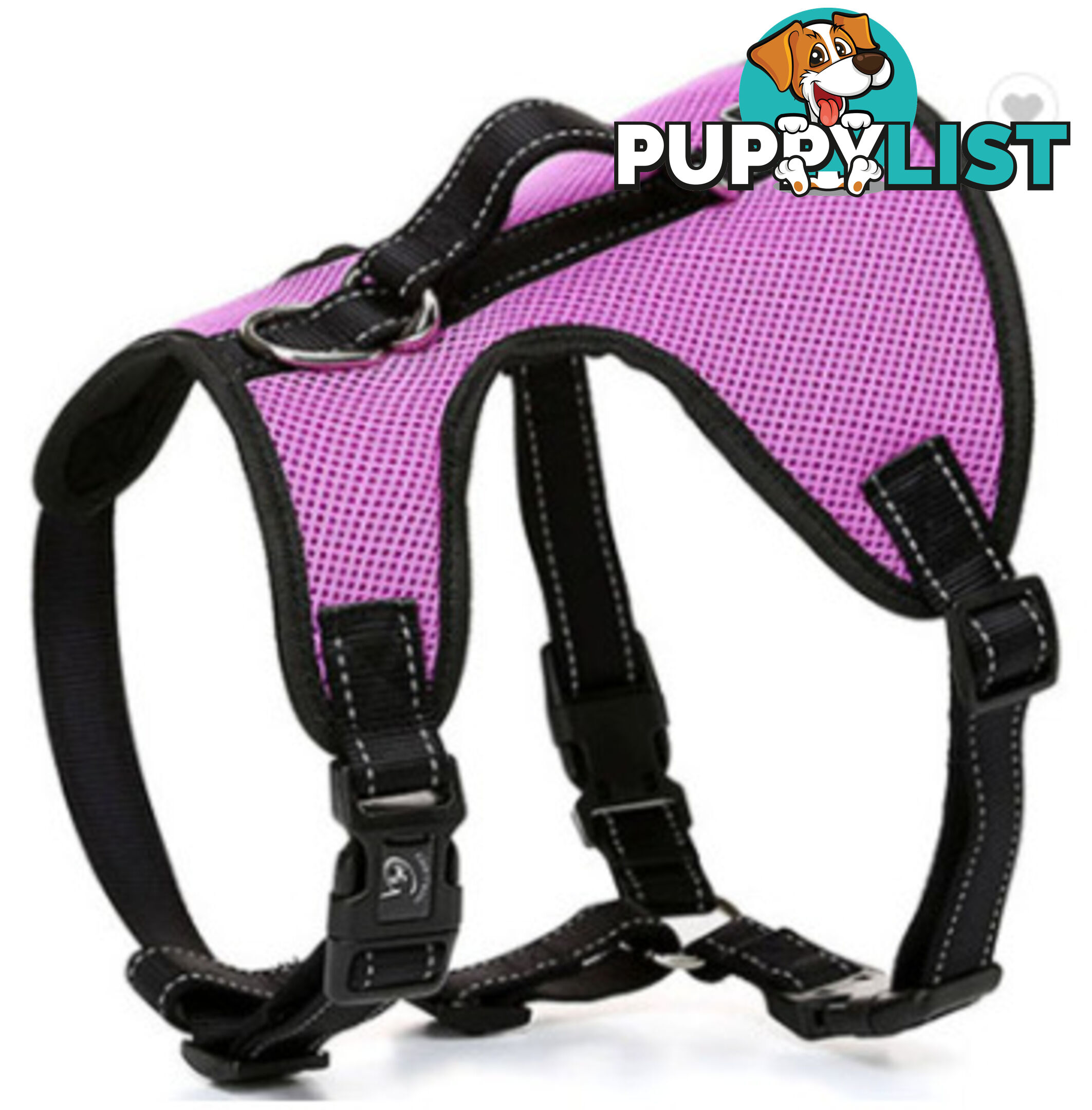 Dog Harness Billi Bob Soft Mesh Reflective Webbing - Moondidley Pets - MDPHARBILLPUR