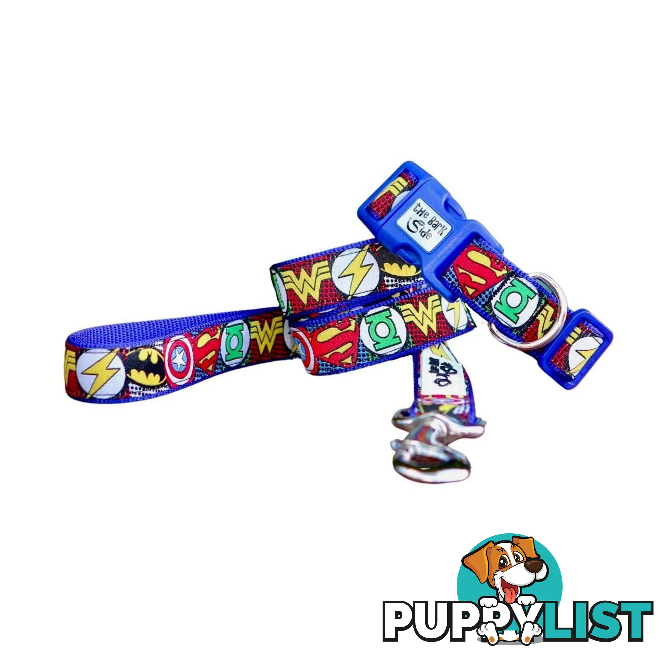 Superhero Dog Collar - Hand Made by The Bark Side - TBSHEROLGEBLK