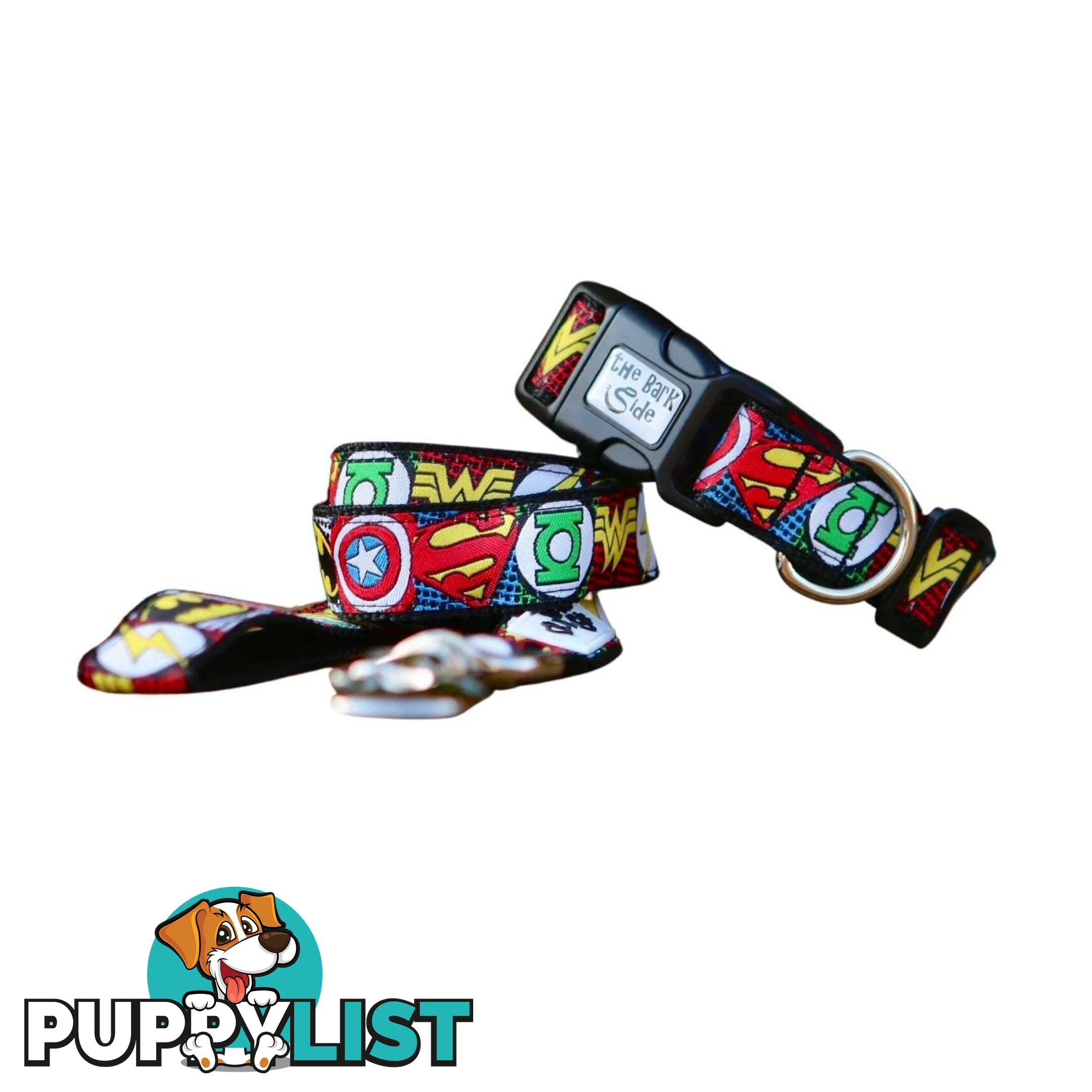 Superhero Dog Collar - Hand Made by The Bark Side - TBSHEROLGEBLK