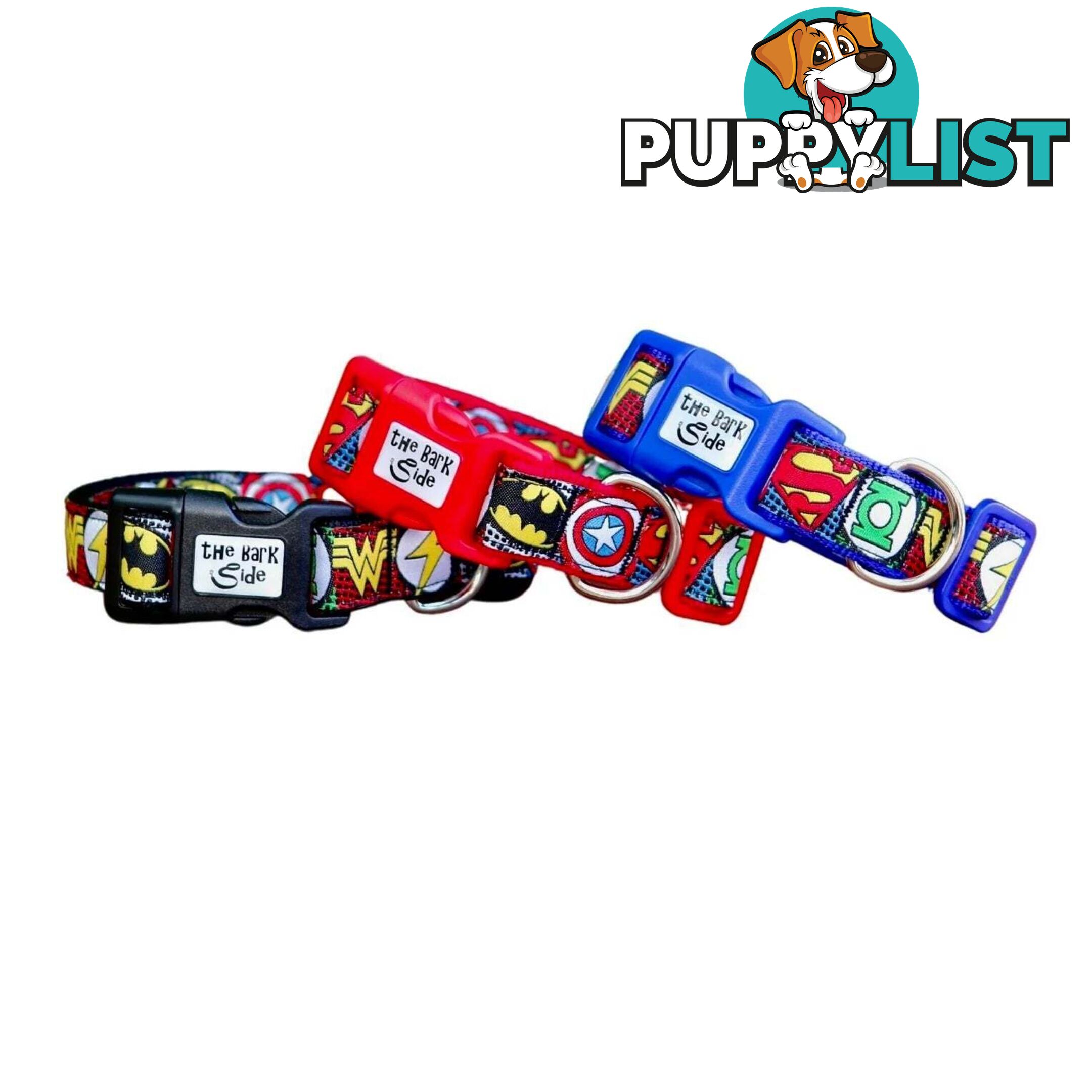 Superhero Dog Collar - Hand Made by The Bark Side - TBSHEROLGEBLK