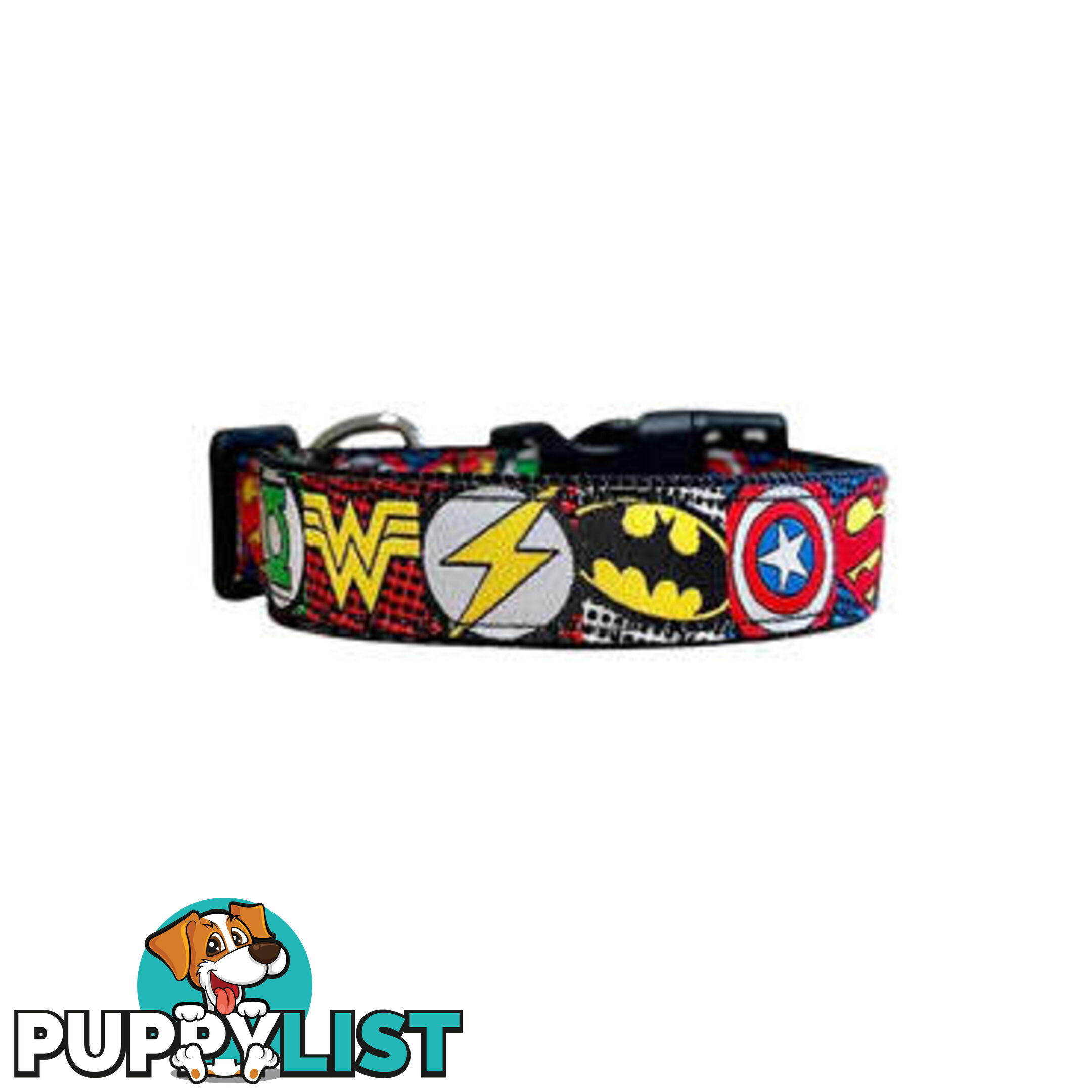 Superhero Dog Collar - Hand Made by The Bark Side - TBSHEROLGEBLK
