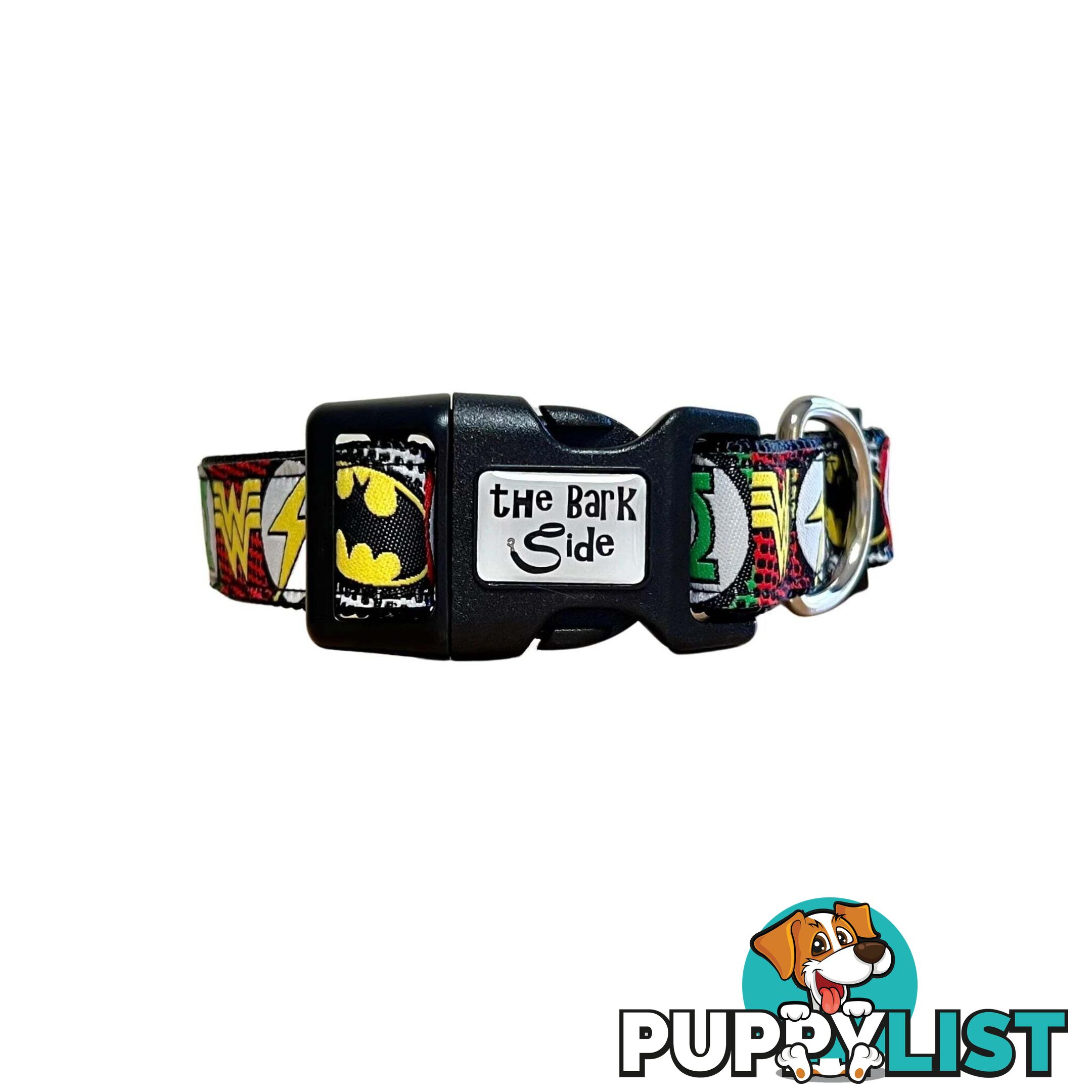 Superhero Dog Collar - Hand Made by The Bark Side - TBSHEROLGEBLK