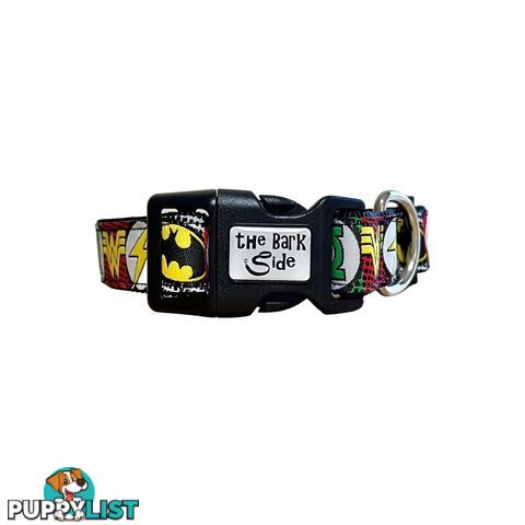 Superhero Dog Collar - Hand Made by The Bark Side - TBSHEROLGEBLK