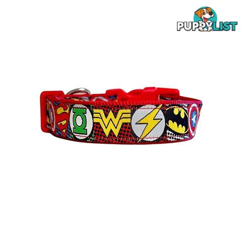 Superhero Dog Collar - Hand Made by The Bark Side - TBSHEROLGEBLK
