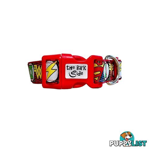 Superhero Dog Collar - Hand Made by The Bark Side - TBSHEROLGEBLK