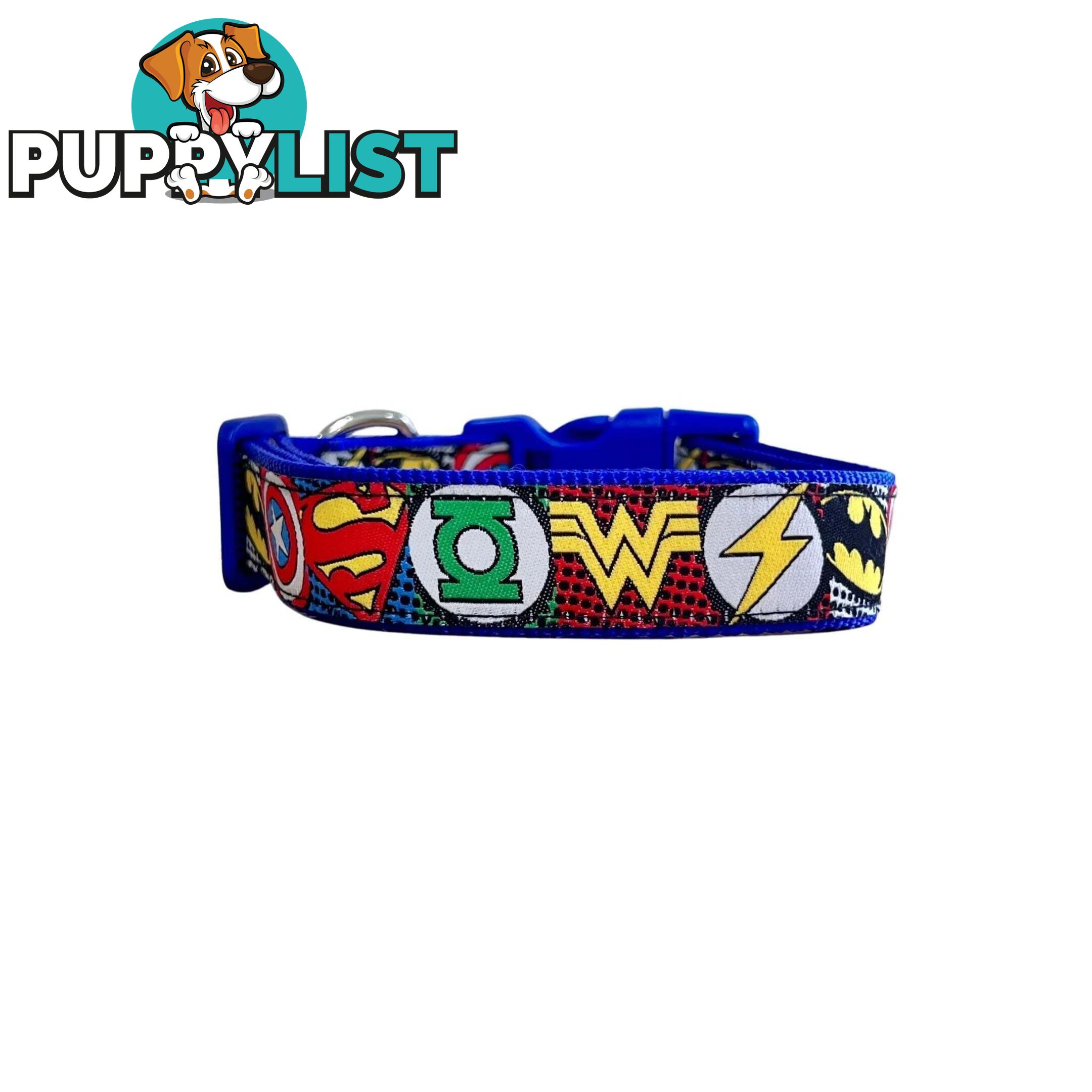 Superhero Dog Collar - Hand Made by The Bark Side - TBSHEROLGEBLK
