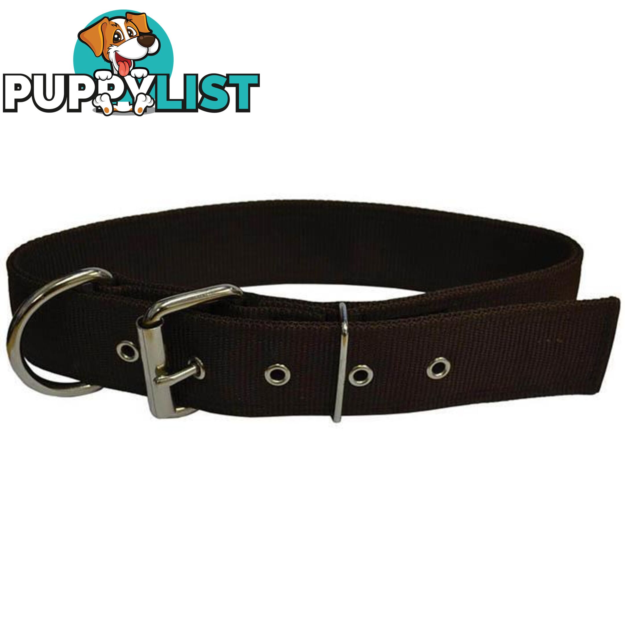 Dog Collar Tough Wide Double Layer Nylon Heavy Duty - Prestige. - PPP-18-1350-26-BK