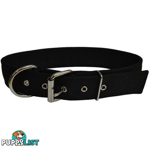 Dog Collar Tough Wide Double Layer Nylon Heavy Duty - Prestige. - PPP-18-1350-26-BK