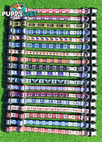 AFL Dog Collars, Footy - Aussie Rules - Moondidley Pets - MDPCOLAFLLSS