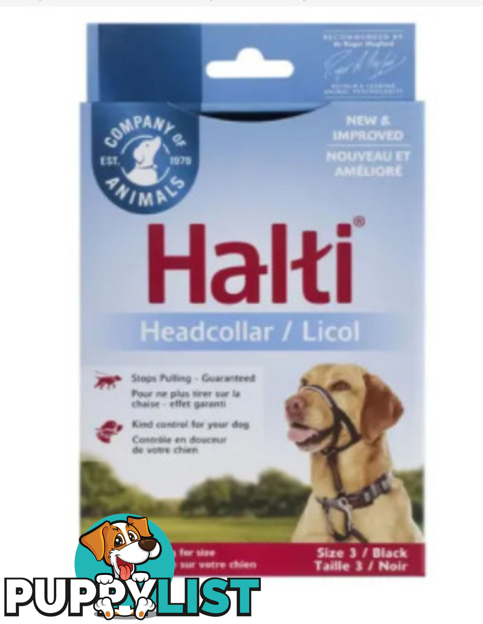 Halti Headcollar Black - Company of Animals. - WPS-DAH2020