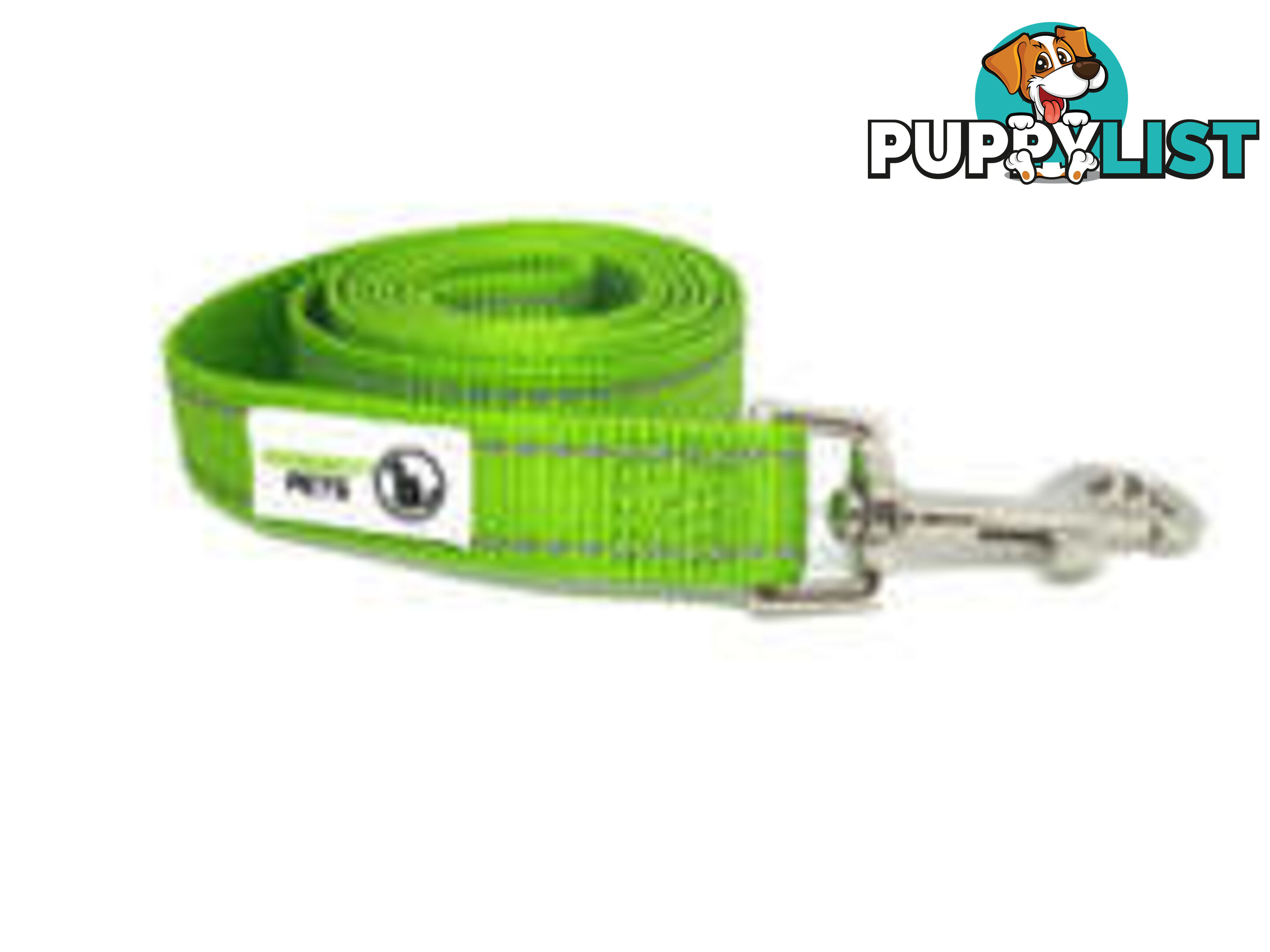 5m Long Nylon w/Reflective Stitching Dog Lead - Moondidley Pets - MDPLDREFGRN205