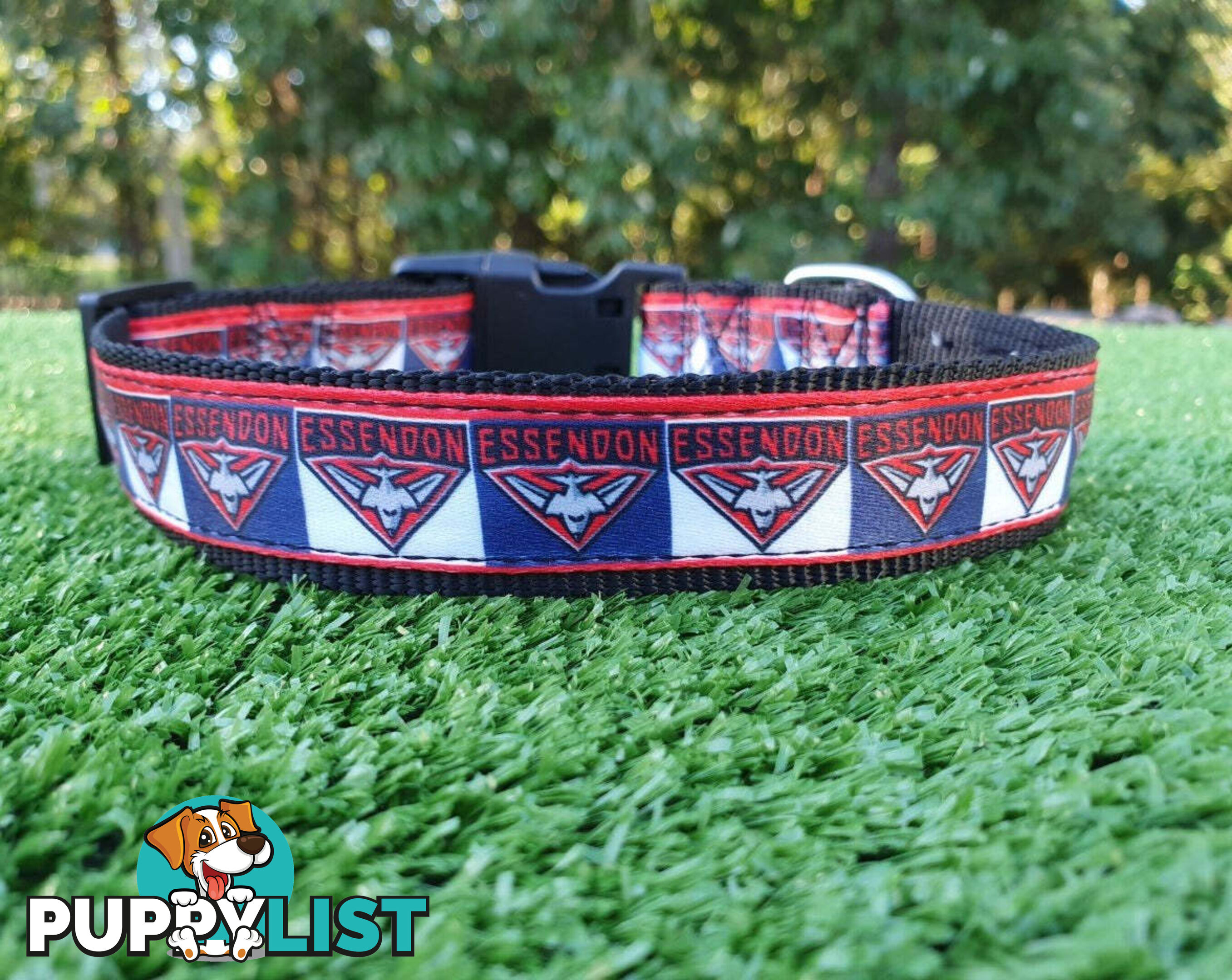 AFL Dog Collars, Footy - Aussie Rules - Moondidley Pets - MDPCOLAFLXSBL