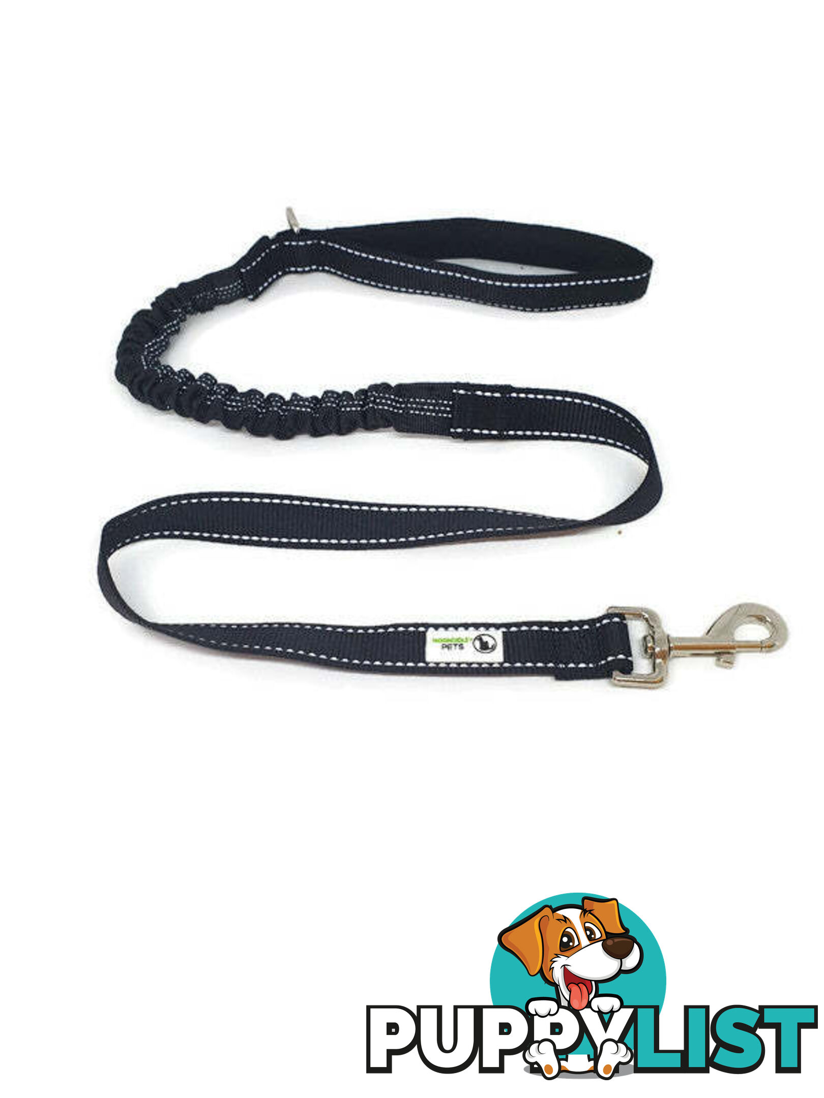 Bungee Dog Lead Nylon w/Reflective Stitching - Moondidley Pets - MDPLDBUNGR