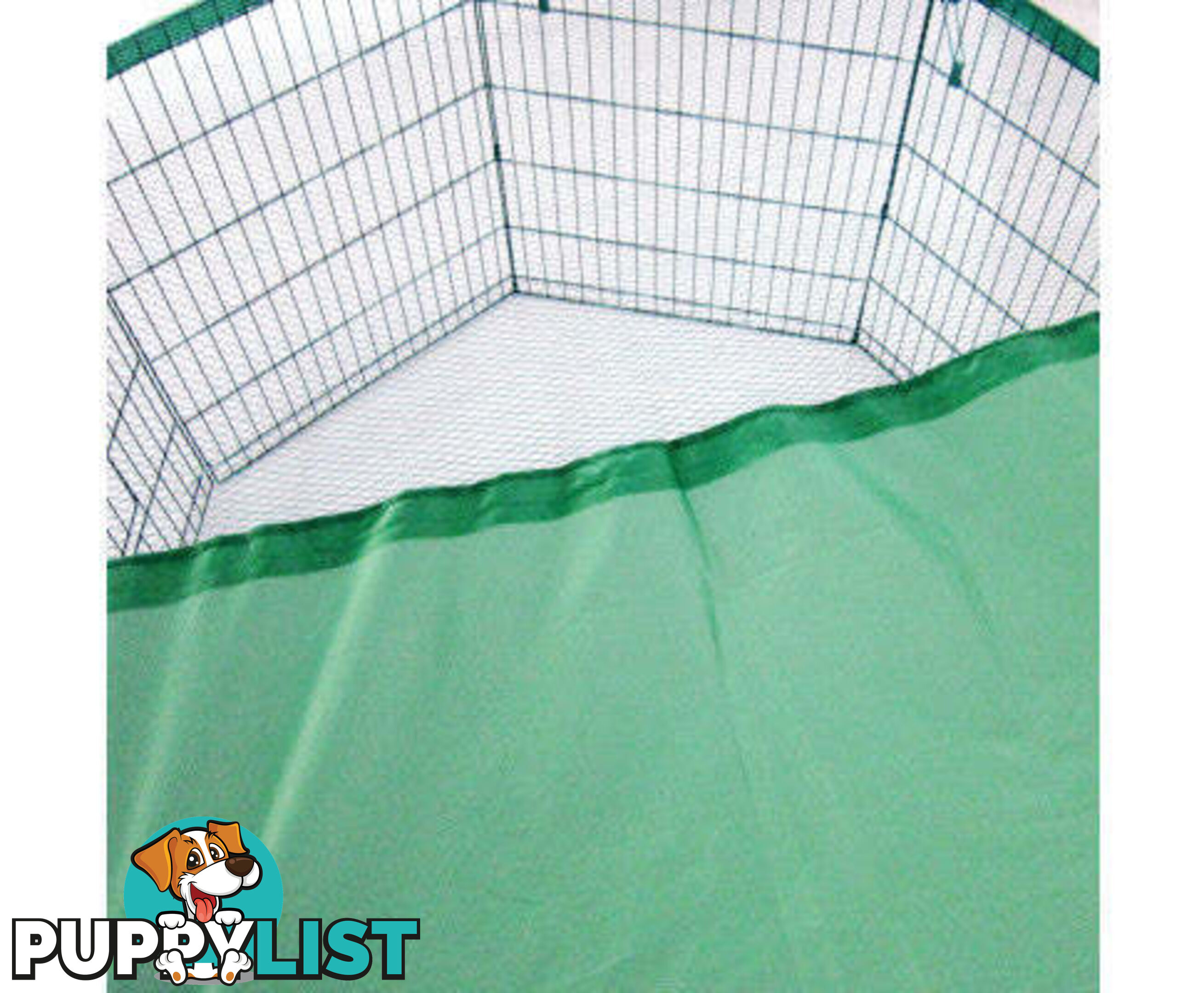 Paw Mate Green Net Cover for Pet Playpen Dog Exercise Enclosure Fence Cage - V274-PET-PPCV32S-GN