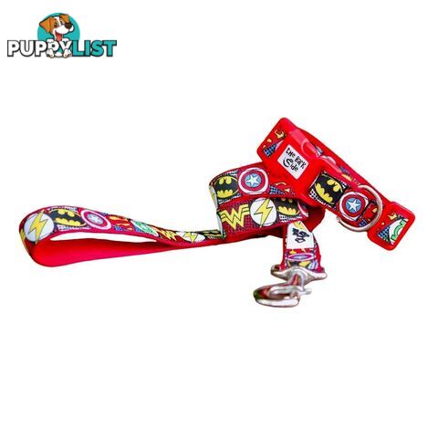 Superhero Dog Lead / Dog Leash - Hand Made by The Bark Side - TBSLDSUPRED201.8