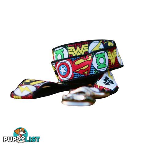 Superhero Dog Lead / Dog Leash - Hand Made by The Bark Side - TBSLDSUPRED201.8