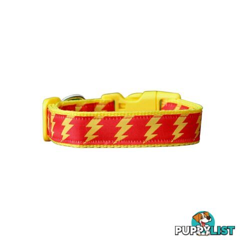 Lightning Bolt Dog Collar - Hand Made by The Bark Side - TBSLIGXSBCK