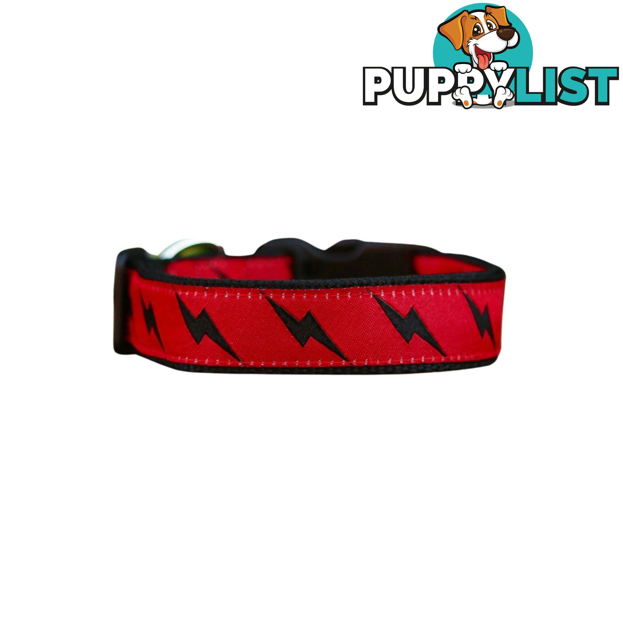 Lightning Bolt Dog Collar - Hand Made by The Bark Side - TBSLIGXSBCK