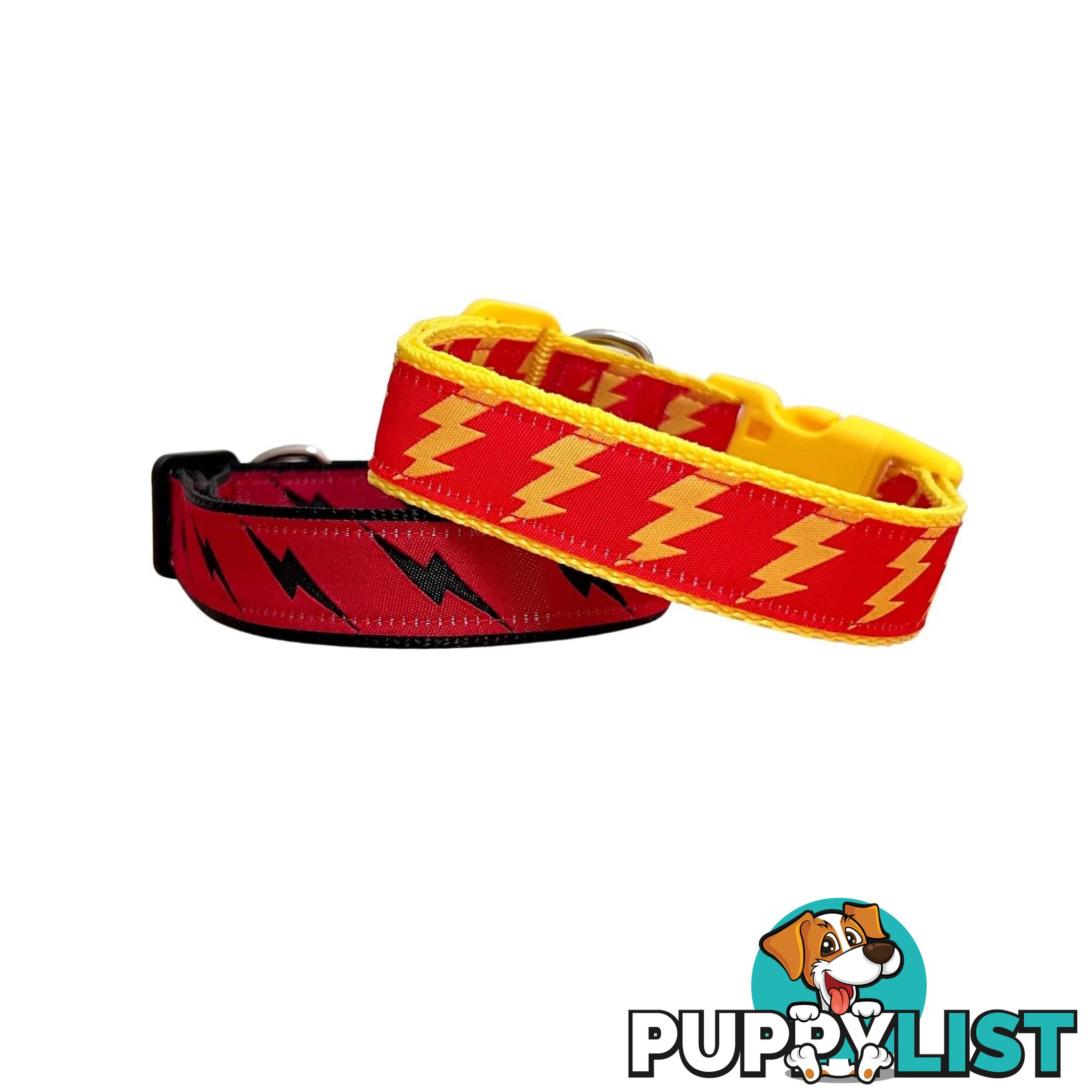 Lightning Bolt Dog Collar - Hand Made by The Bark Side - TBSLIGXSBCK